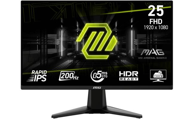MSI MAG 255F E20 25" Rapid IPS Full HD 200Hz 0.5ms HDR Ready AI Vision AMD FreeSync™ Premium w/ 2x HDMI & DisplayPort Interface - Black