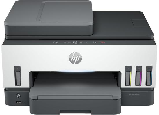 HP Smart Tank 790 All-in-One Printer wireless, Print, Scan, Copy, Fax, Auto Duplex Printing, Document Feeder, Print up to 18000 black or 8000 color pages, White/Grey