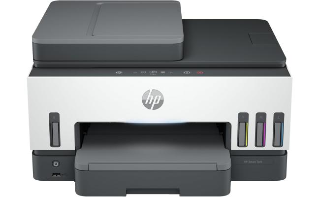 HP Smart Tank 790 All-in-One Printer wireless, Print, Scan, Copy, Fax, Auto Duplex Printing, Document Feeder, Print up to 18000 black or 8000 color pages, White/Grey