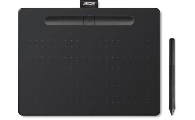 Wacom Intuos Medium Bluetooth Graphics Drawing Tablet Portable For Teachers, Students & Creators 4 Customizable ExpressKeys For Chromebook Mac OS Android & Windows - Black Color
