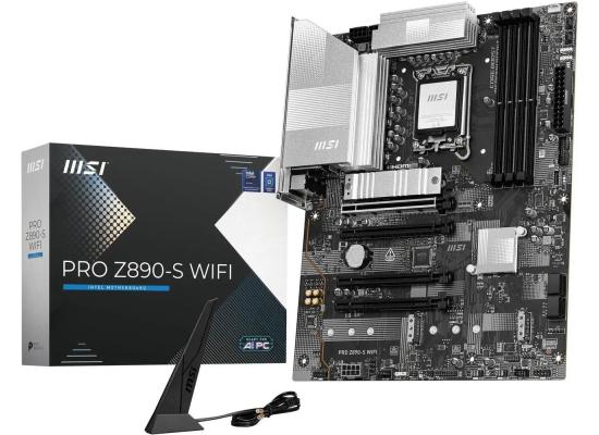 MSI Pro Z890-S WiFi LGA 1851 ATX Motherboard, Intel Z890 Chipset, 4x DDR5 UDIMM Slots, Up to 256GB Max Memory, 4x PCIe x16 Slots, 3x M.2 Slots, WiFi & BT Connectivity