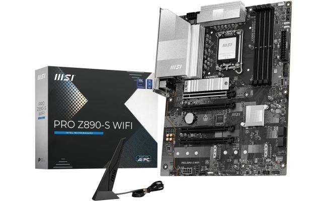 MSI Pro Z890-S WiFi LGA 1851 ATX Motherboard, Intel Z890 Chipset, 4x DDR5 UDIMM Slots, Up to 256GB Max Memory, 4x PCIe x16 Slots, 3x M.2 Slots, WiFi & BT Connectivity