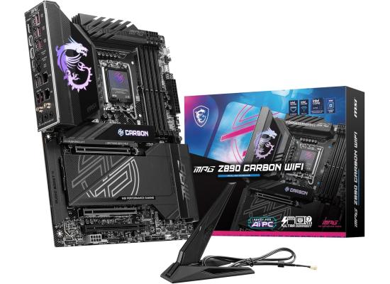 MSI MPG Z890 Carbon Wi-Fi LGA 1851 ATX Motherboard, Intel Z890 Chipset, 4x DDR5 UDIMM Slots, Up to 256GB Max Memory, Wi-Fi 7 & BT 5.4, 3x PCI-e x16 Slots, 5x M.2 Slots