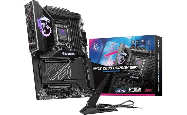 MSI MPG Z890 Carbon Wi-Fi LGA 1851 ATX Motherboard, Intel Z890 Chipset, 4x DDR5 UDIMM Slots, Up to 256GB Max Memory, Wi-Fi 7 & BT 5.4, 3x PCI-e x16 Slots, 5x M.2 Slots
