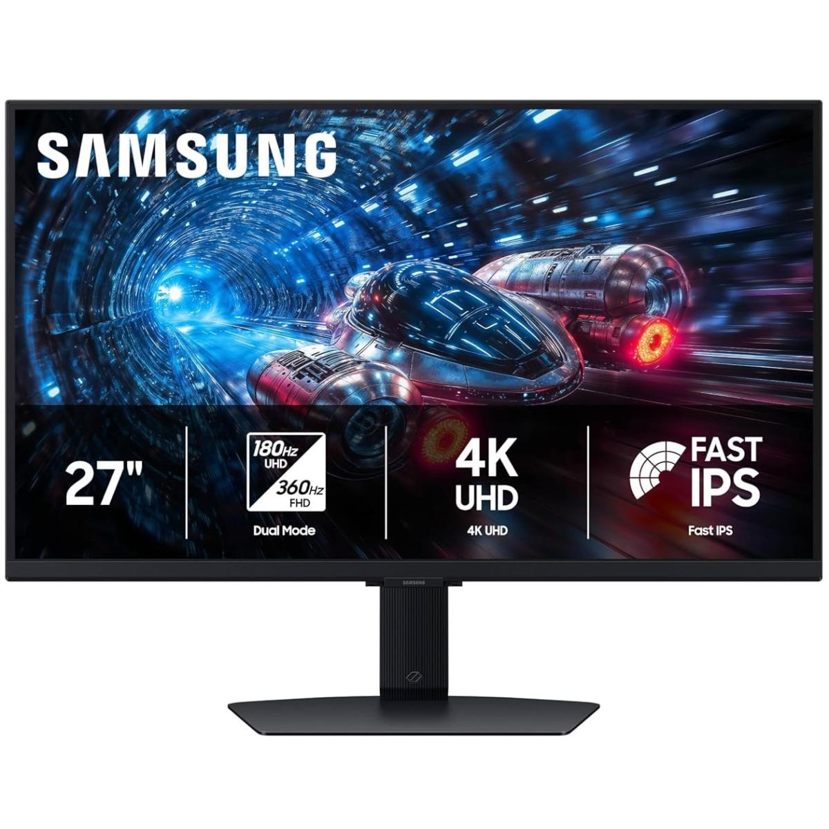 SAMSUNG Odyssey G7 G70F 27" Fast IPS Dual Mode (4K 180Hz or FHD 360Hz) 1ms HDR10+ Flicker Free Eye Saver Mode G-SYNC Compatible Ajdustable Stand w\/ HDMI 2.1 & Display Port