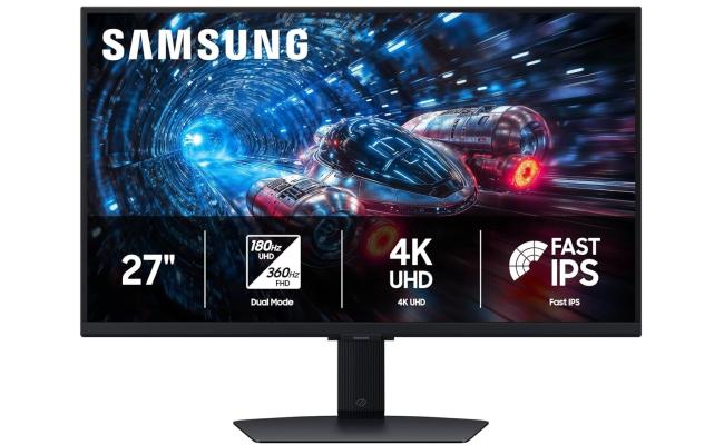 SAMSUNG Odyssey G7 G70F 27" Fast IPS Dual Mode (4K 180Hz or FHD 360Hz) 1ms HDR10+ Flicker Free Eye Saver Mode G-SYNC Compatible Ajdustable Stand w/ HDMI 2.1 & Display Port
