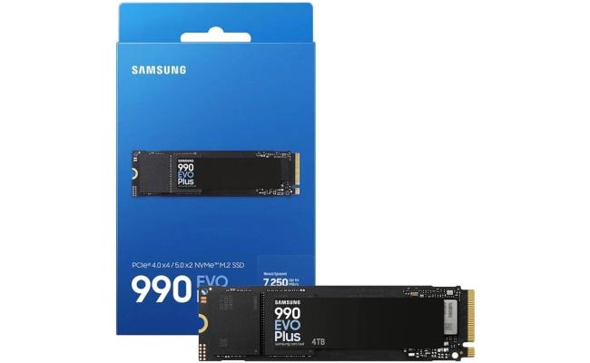 Samsung 990 EVO Plus SSD 4TB, PCIe Gen 4x4 | Gen 5x2 M.2, Speeds Up-to 7,250 MB/s, Upgrade Storage for PC/Laptops, HMB Technology and Intelligent Turbowrite 2.0