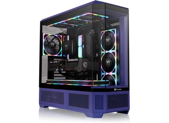 Thermaltake View 600 TG Full Tower 420mm Radiator Support Hidden Connector Support; Rotatable PCIe Slots, Future Dusk + Thermaltake 6.0" LCD Panel Kit Future Dusk