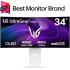 LG 34GX90SA UltraGear™ Smart 34” OLED Curved 800R 2K HDR10 240Hz 0.03ms True Black 400 webOS24 AI Picture & Sound G-SYNC  Compatible HDMI 2.1 & USB C Adjustable Stand  - White