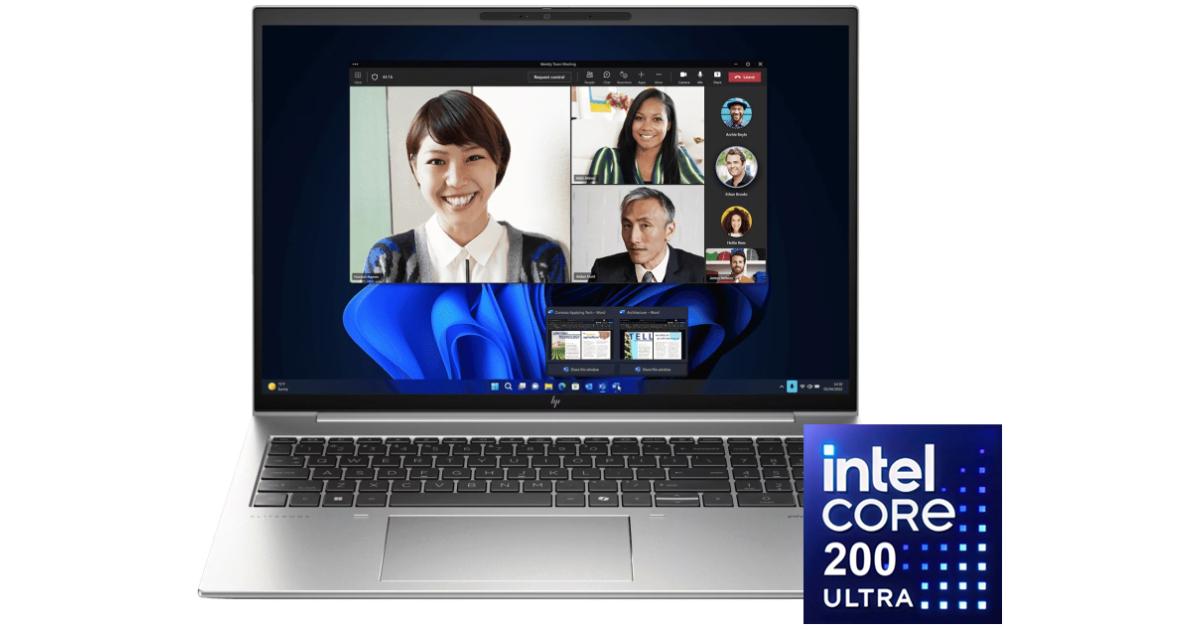 HP EliteBook 8 G1i 16 (2025) Intel® Ultra 7 Gen II 255U 12-Cores معزز بالذكاء الاصطناعي خفيف وقوي للأعمال التجارية الآمنة ومحمي بواسطة HP Wolf Security - فضي