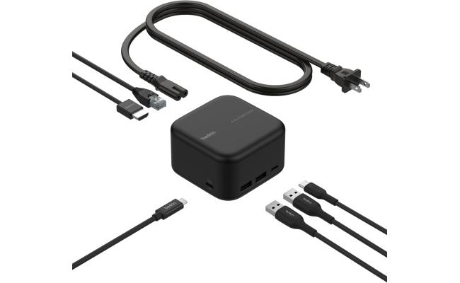 Belkin Connect USB-C 6-in-1 Core GaN Dock 130W, Multiport Docking Station w/ 96W PD to Peripherals, USB-C, USB-A, Gigabit Ethernet, & HDMI 4K Ports for Gaming, MacBook Pro, PC Laptops, & Chromebook