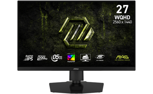MSI MAG 274QPF E20 27" Rapid IPS 2K 200Hz 0.5ms HDR 400 AMD FreeSync™ Premium AI Vision Adjustable Stand w/ 2x HDMI & DisplayPort & USB C - Black