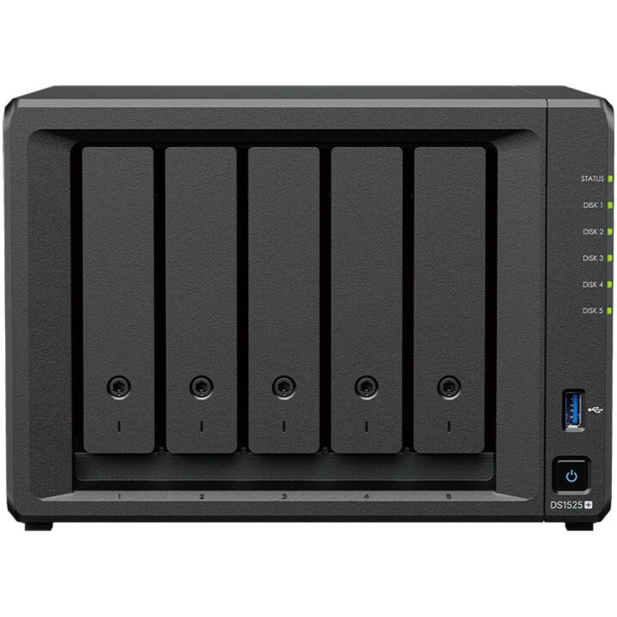 Synology DiskStation DS1525+ 5-Bay Diskless NAS Server w\/ AMD Ryzen V1500B 8-Core CPU & 4GB DDR4 RAM