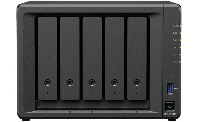 Synology DiskStation DS1525+ 5-Bay Diskless NAS Server w/ AMD Ryzen V1500B 8-Core CPU & 4GB DDR4 RAM