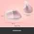 Logitech NEW Lift Vertical Ergonomic Mouse Wireless, Bluetooth Quiet clicks 4 buttons For Windows/macOS/iPadOS, Laptop, PC , Rose