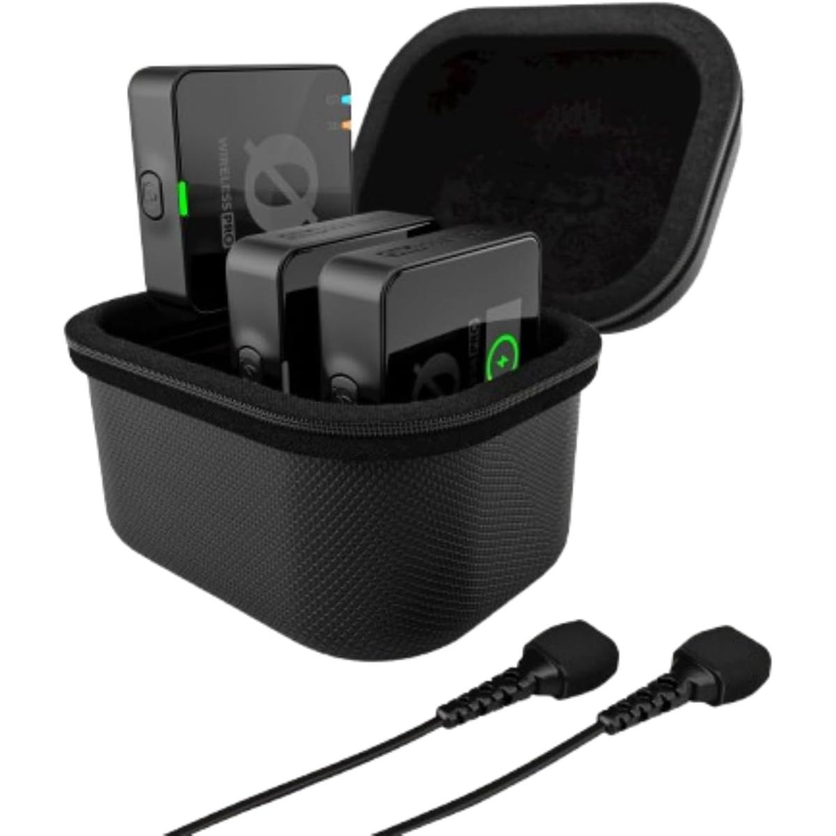 RODE Wireless PRO Compact Wireless Microphone System with Timecode, 32-bit Float On-board Recording, 2 Lavalier Microphones and Smart Charge Case for Filmmaking and Content Creation