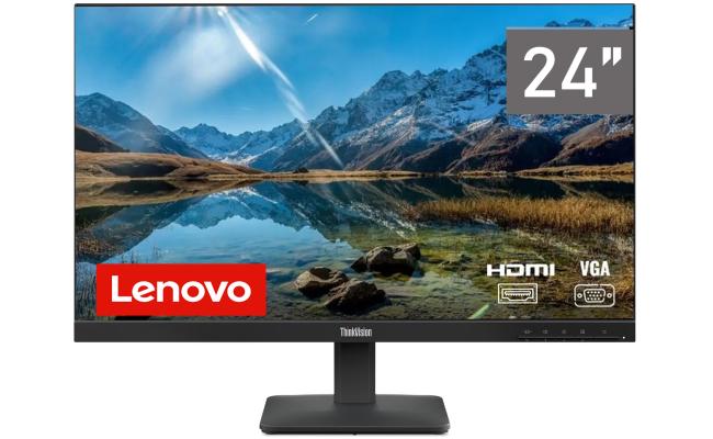 Lenovo ThinkVision S24-4e IPS 24" Full HD 99% sRGB 100Hz Eyesafe & Low Blue Light w/ VGA & HDMI Interface - Black