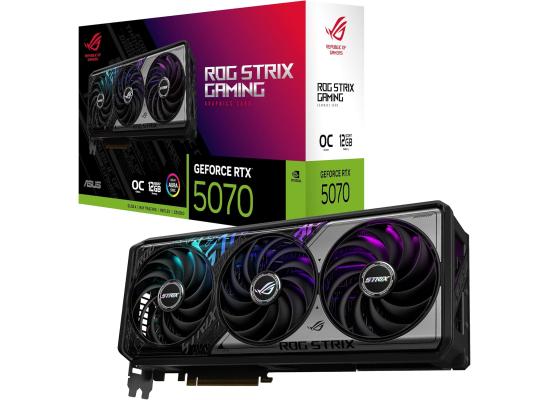 ASUS ROG Strix GeForce RTX™ 5070 OC Edition 12GB GDDR7 Graphics Card (PCIe® 5.0, 12GB GDDR7, HDMI®/DP 2.1, 3.2-Slot, Axial-tech Fans, MaxContact Design, Phase-Change GPU Thermal pad, Aura sync)