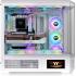 Thermaltake View 600 TG Full Tower 420mm Radiator Support Hidden Connector Support; Rotatable PCIe Slots,  Snow + Thermaltake 6.0" LCD Panel Kit Snow White
