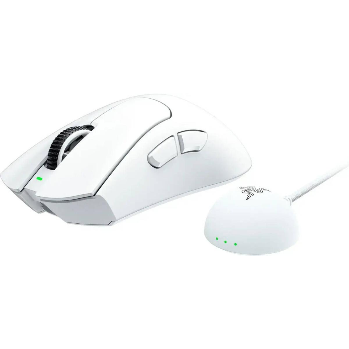Razer DeathAdder V4 Pro Wireless Gaming Mouse: 56g Lightweight - HyperSpeed Wireless Gen-2 - Optical Scroll Wheel - Optical Switches Gen-4 - Focus Pro 45K Sensor Gen-2 - Up to 150 Hr Battery, White