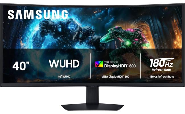 Samsung Odyssey G7 G75F 40" Curved 1000R 4K WUHD Ultra Wide 180Hz 1ms HDR 600 FreeSync Premium Pro w/ HDMI 2.1 & Adjustable Stand