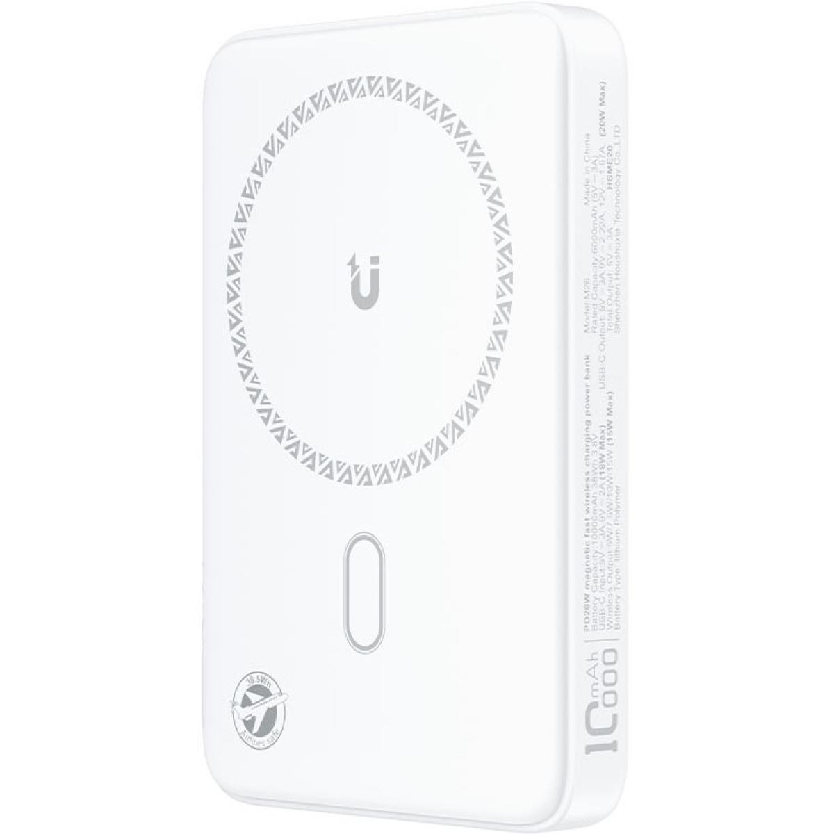 ACEFAST M26 10000mAh 20W Magnetic Wireless Charging Power Bank Fast Charging For iPhone 16/15 USB C PD20W Extra Battery Travel - White
