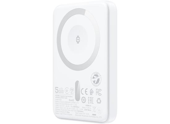 ACEFAST M25 5000mAh 20W Magnetic Wireless Charging Power Bank Fast Charging For iPhone 16/15 USB C PD20W Extra Battery Travel - White product thumbnail 2