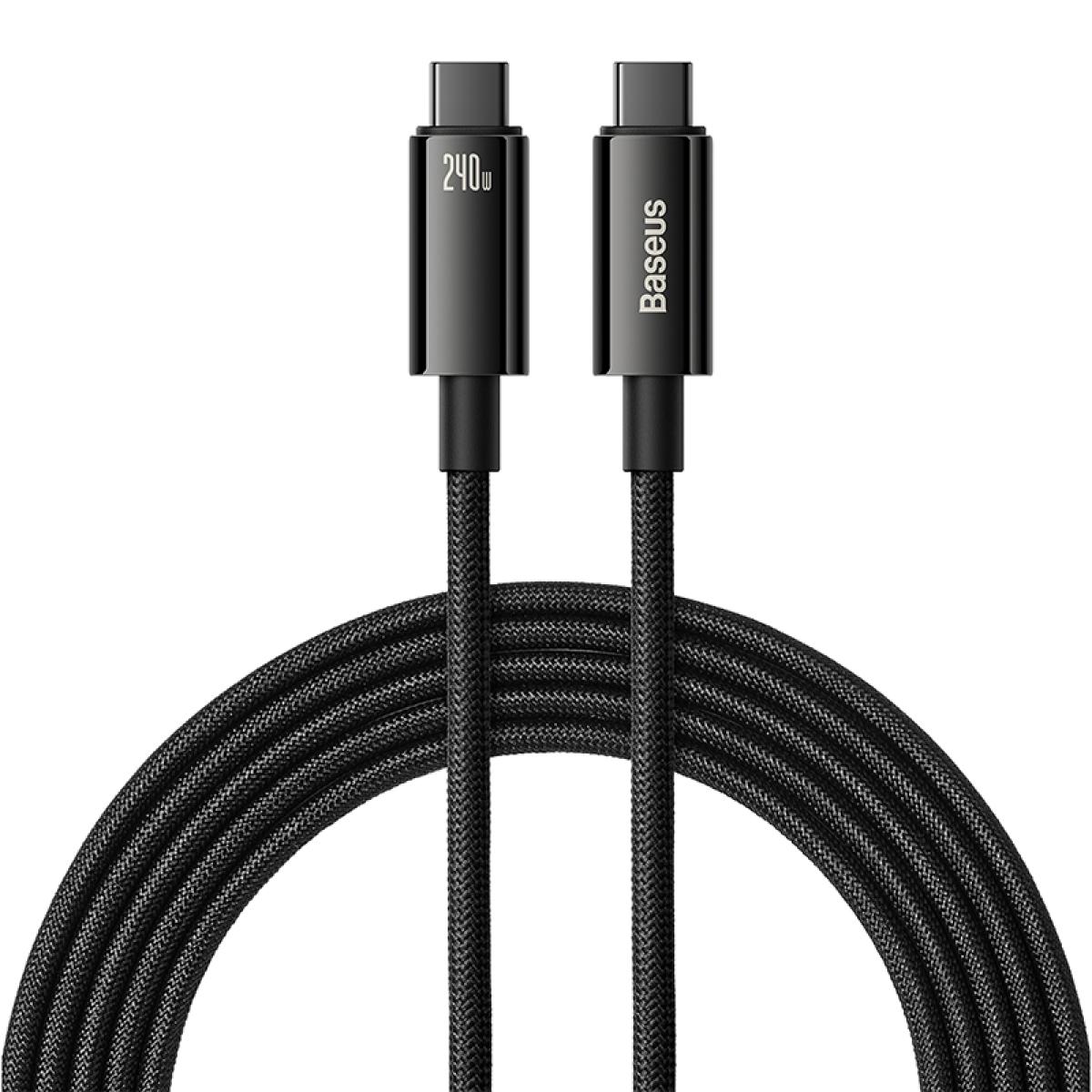 Baseus Tungsten Gold Fast Charging Data Cable Type-C to Type-C 240W 2m - Black