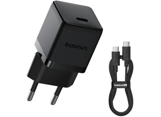 Baseus Palm Fast Charger 1C 20W EU Cluster Black (with Baseus Mini White Cable USB-C to USB-C 60W (20V/3A) 1m Cluster Black) product thumbnail 2