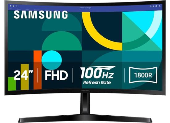 SAMSUNG 24" Essential S3 (D362) Full HD 1800R Curved 100Hz, Game Mode, Advanced Eye Comfort, HDMI & D-sub Ports , Black