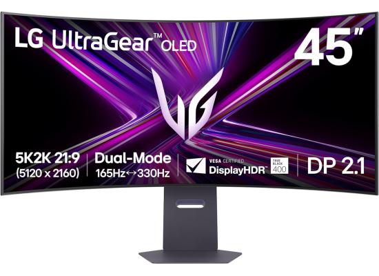 LG 45GX950A UltraGear™ 45” OLED Curved 800R Dual Mode (5K 165Hz or FHD 330Hz) 0.03ms HDR True Black 400 G-SYNC Compatible HDMI 2.1 & USB C Adjustable Stand  - Black