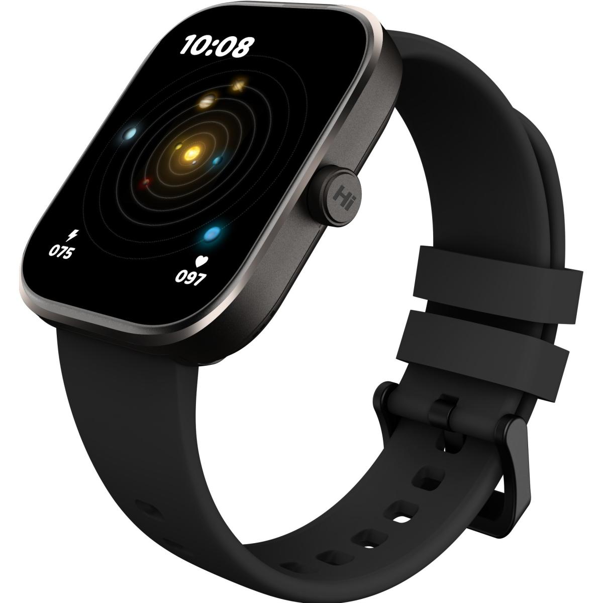 HiFuture LUME Pro Smartwatch 1.85-inch AMOLED Display, Dual-Core Processor, 100+ Sports Modes, Built-in Wireless Calling, 24/7 Health Monitoring (Heart Rate, SpO2, Sleep), Ultra-Light Weight Sleek Design, Black
