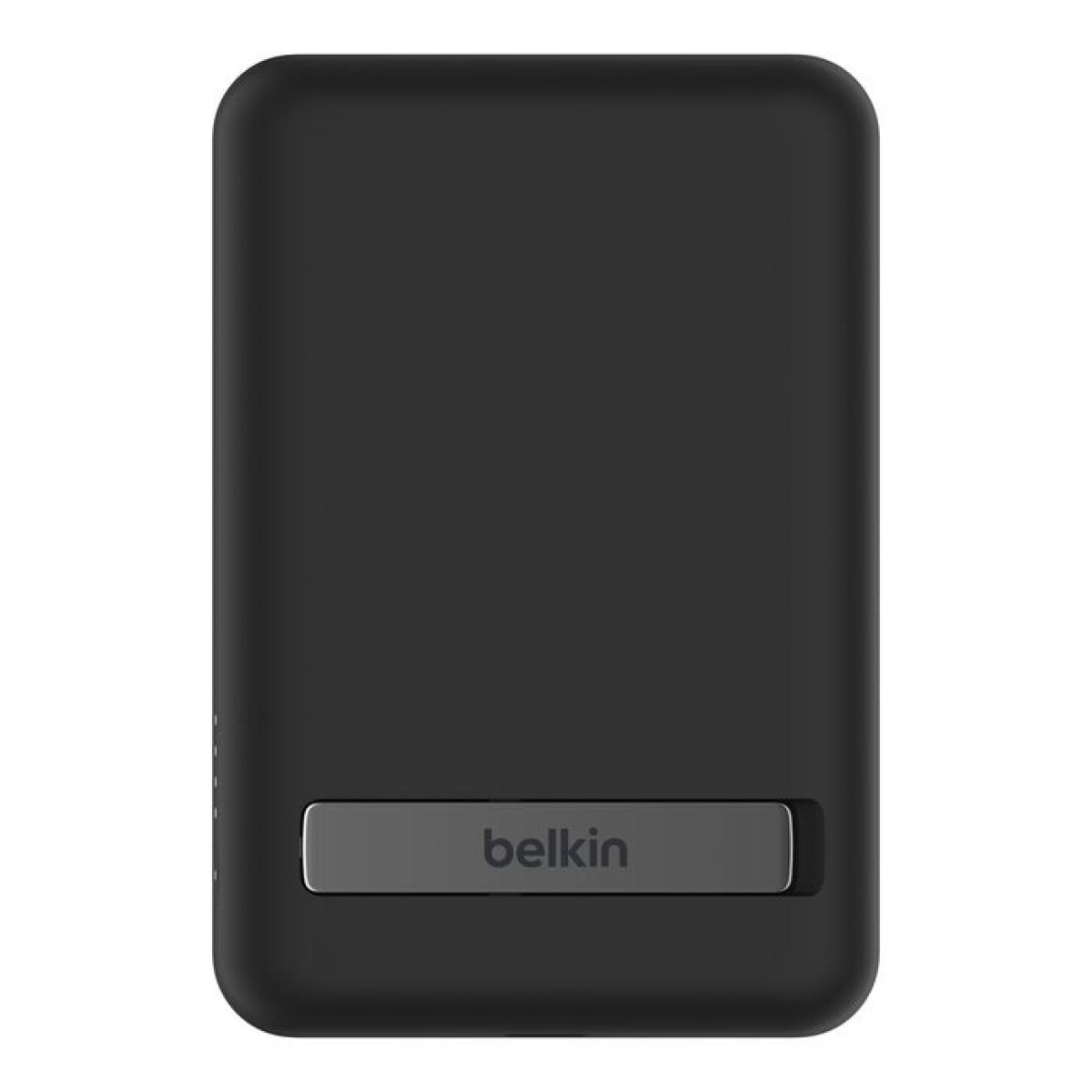 Belkin BoostCharge Wireless Power Bank 5000mAh MagSafe Charger 7.5W, Built-in Pop-up Kickstand - iPhone 17, Air, Pro, Pro Max, AirPods, Apple Watch, Google Pixel 10, etc. - Black