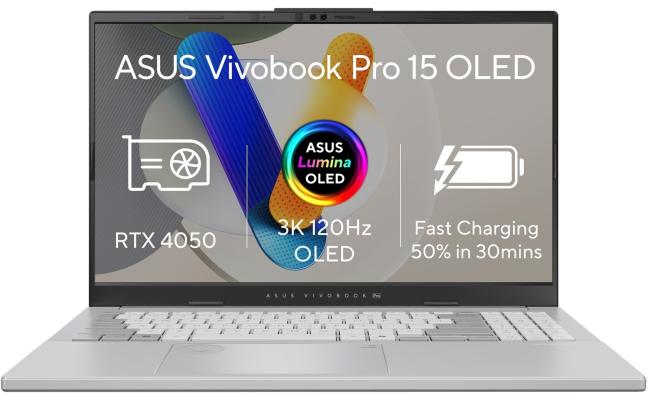 ASUS Vivobook Pro 15 (2025) N6506CU Intel® Ultra 7 Gen II 255H HIGH Performance AI Boost NPU 16-Core For Creative Pro & Gaming Pro w/ Nvidia RTX 4050 6GB & 3K OLED 120Hz Display