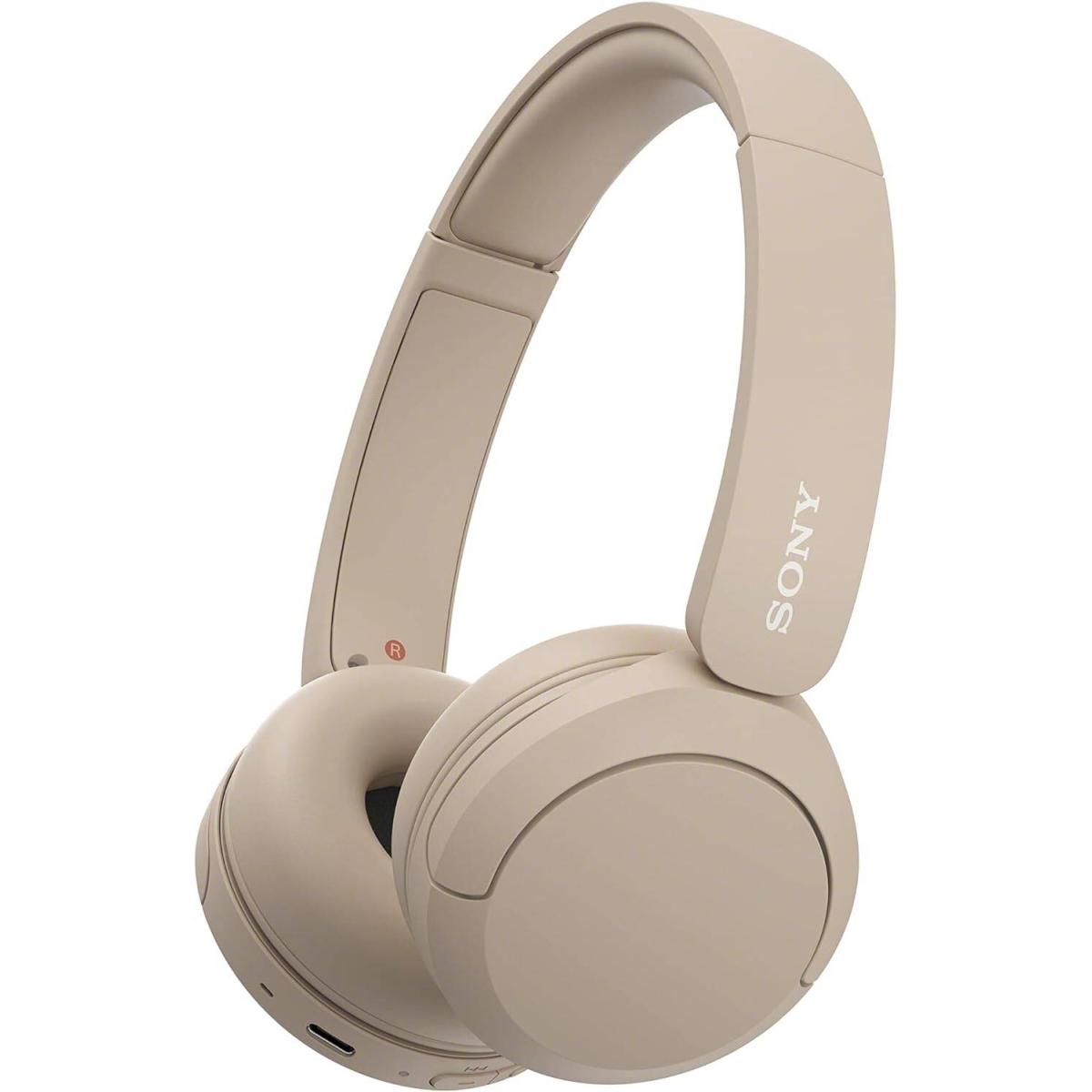 Sony CH520 Wireless Headphones, Bluetooth 5.2, 2.4GHz Band Frequency, Up to 40 Hours Continuous Communications, Up to 3 Hours Charing Time, Beige