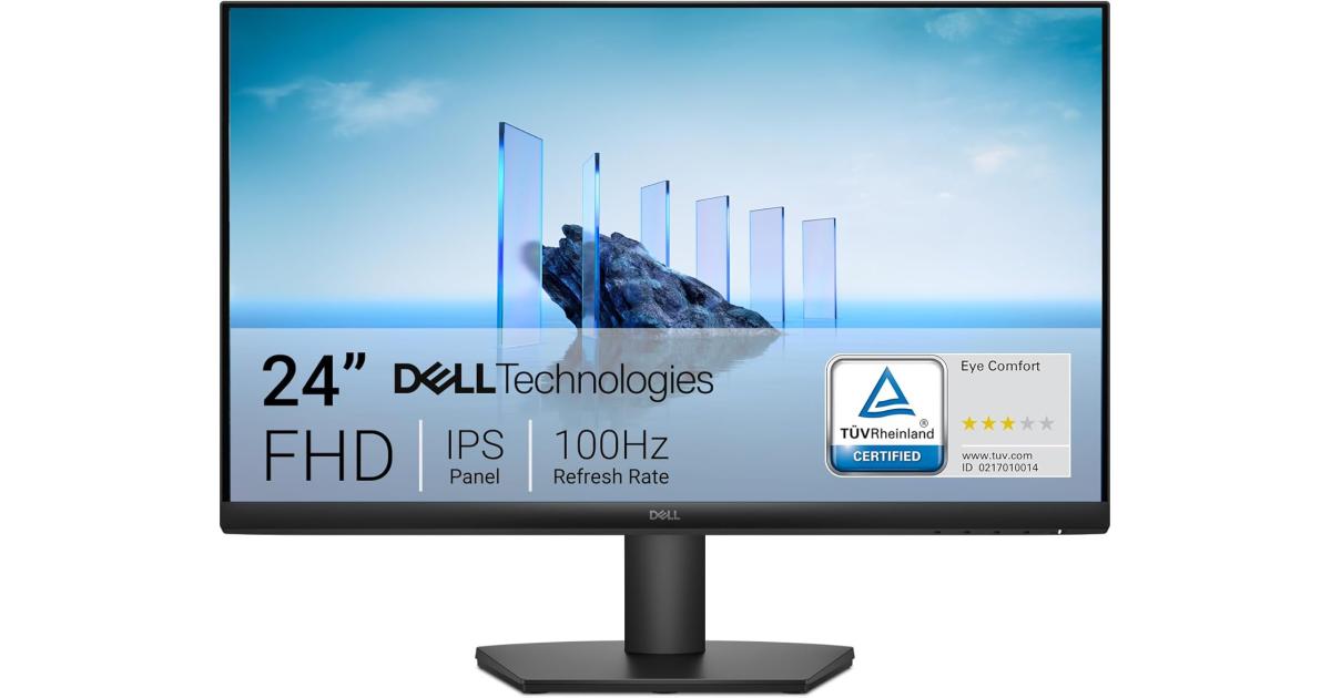 Dell SE2425HM 24" IPS Full HD 100Hz Eye Comfort Technology, Anti-glare, Arsenic-free Glass w/ HDMI & VGA Interface , Black