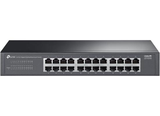 TP-Link LS1024G 24-Port Gigabit Desktop/Rackmount Switch, MAC Address Self-Learning, Auto MDI/MDIX, Auto Negotiation, QoS, Fanless Design, Energy-Efficient Technology, Plug & Play, Metal Case(