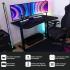 Arozzi Arena Small Curved Gaming and Office Desk with Full Surface Water Resistant and Washable Mouse Pad, 2 Monitor Mount Cut-Outs, and Built-In Cable Management , Pure Black