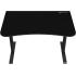 Arozzi Arena Small Curved Gaming and Office Desk with Full Surface Water Resistant and Washable Mouse Pad, 2 Monitor Mount Cut-Outs, and Built-In Cable Management , Pure Black