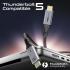 Promate PowerBolt5-80G Thunderbolt 5 USB 4 Cable 80Gbps Data Transfer, 240W Power Delivery, 8K Ultra HD Display Support, USB-C to USB-C 1.2M Cable, Compatible with Thunderbolt 5, Durable Build Black