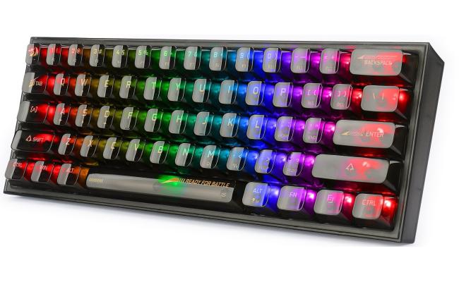 Redragon K617CTB-RGB 60% Wired RGB Gaming Keyboard, 61 Keys Compact Full-Transparent Mechanical Keyboard - Black