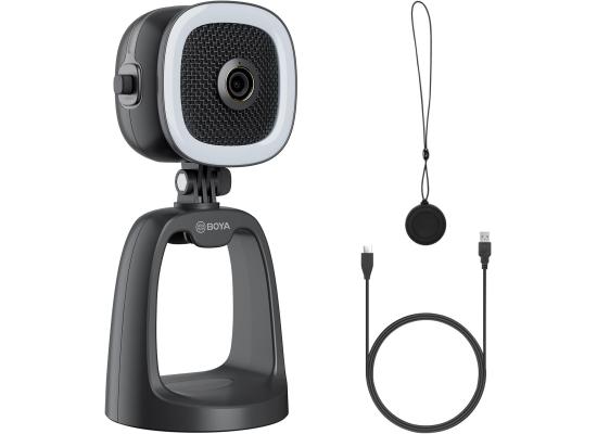 Boya BY-CM6A USB Condenser Microphone for Streaming Gaming PC Podcast Mic With1080P HD Camera and Fill Light for YouTube Studio Music Recording Singing Video for Windows Mac Laptop Desktop Mac Phones -Black product thumbnail 2