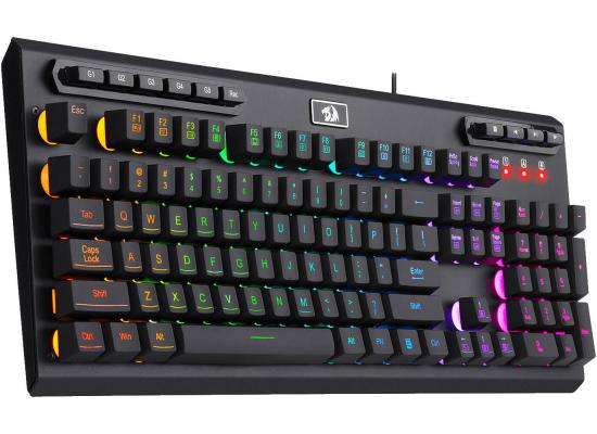 Redragon K513 RGB Membrane Gaming Keyboard, Standard 104 Keys Linear Mechanical-Feel Keyboard w/ 5 Extra On-Board Macro G Keys, Dedicated Media Control, Solid Metal Top Case - Black product thumbnail 2