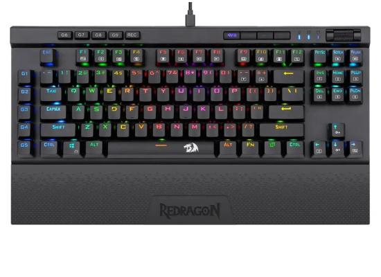 Redragon K587 PRO TKL RGB 3-Mode Wireless Mechanical 87 Keys Gaming Keyboard, 9 Dedicated Macro Keys, Media Control w/Detachable Wrist Rest, Hot-Swap Linear Red Switches product thumbnail 2