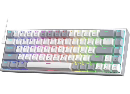 Redragon Castor K631WG 65% Wired RGB Gaming Keyboard, 68 Keys Compact Mechanical Keyboard w/100% Hot-Swap Socket, Free-Mod Plate Mounted PCB & Dedicated Arrow Keys, Quiet Red Switch product thumbnail 2