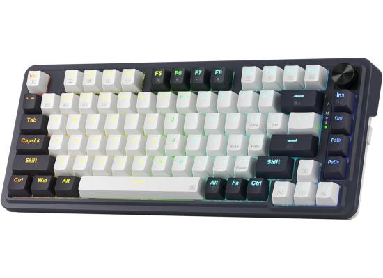 Redragon K673 PRO 75% Wireless Gasket RGB Gaming Keyboard, 3-Modes 81 Keys Compact Mechanical Keyboard Hot-Swap Socket, Dedicated Knob Control and Sound Absorbing Pads, Linear - Red Switch product thumbnail 2