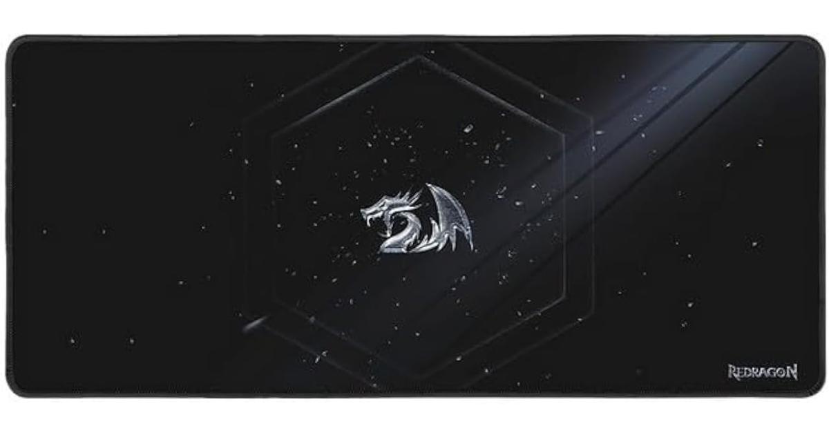 لوحة ماوس Redragon P041 Xeon XL، سطح أملس، مقاوم للماء، مقاس 900 مم × 400 مم، سمك 3 مم، متين، مضاد للانزلاق، قاعدة مطاطية، أسود