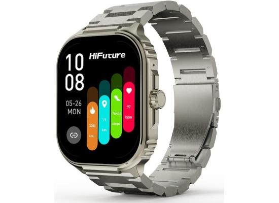 HiFuture Ultra3 PRO Premium Stainless Steel Smart Calling Watch, 2.04 Inch AMOLED Display, IP68 Waterproof, Enhanced Monitoring, 100+ Sports Modes, Sleep Monitoring, 7 Days Battery - Silver product thumbnail 2