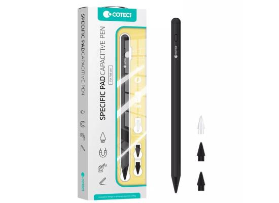 Coteci P5 IP-017 Capacitive Pen Anti-Mistouch Oblique Pressure Fast Charging Magnetic Attraction Charging For iPad - Black product thumbnail 2