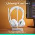 Logitech Zone 300 Bluetooth & Wireless 30mm Driver Size Dual Beamforming Mics with Noise-Canceling Algorithms Bluetooth 5.3 1m USB-C Charging Cable, White